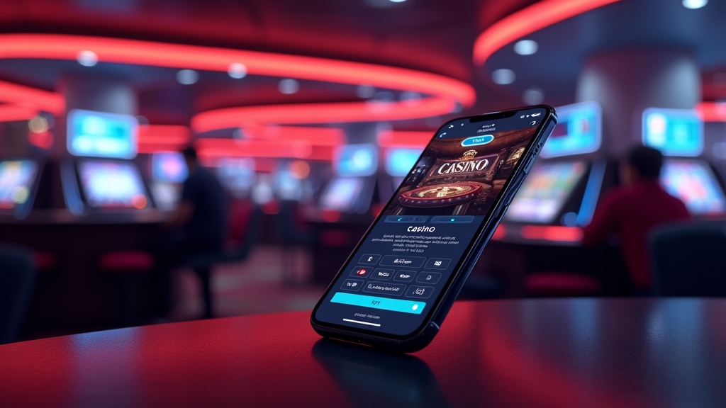 Smartphone showing a mobile casino lobby with large touch controls
